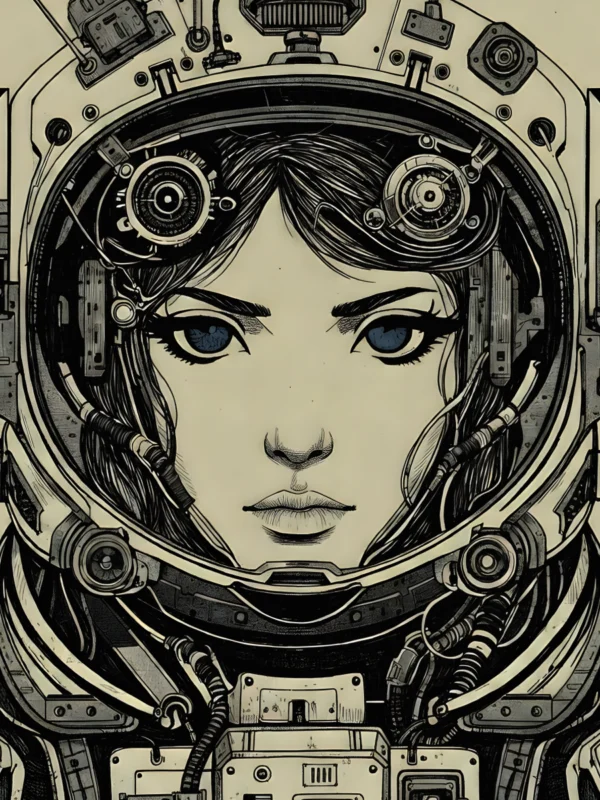 Spirit of the Explorer sci-fi manga metal art print for wall decor India