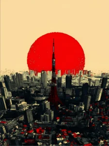 Tokyo City Metal Art Print | Screen Wall
