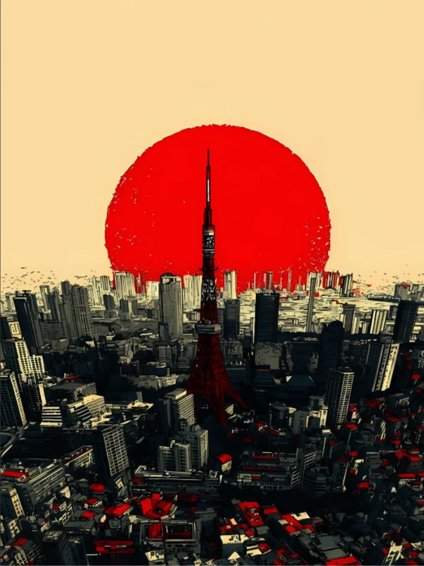 Tokyo City Metal Art Print | Screen Wall