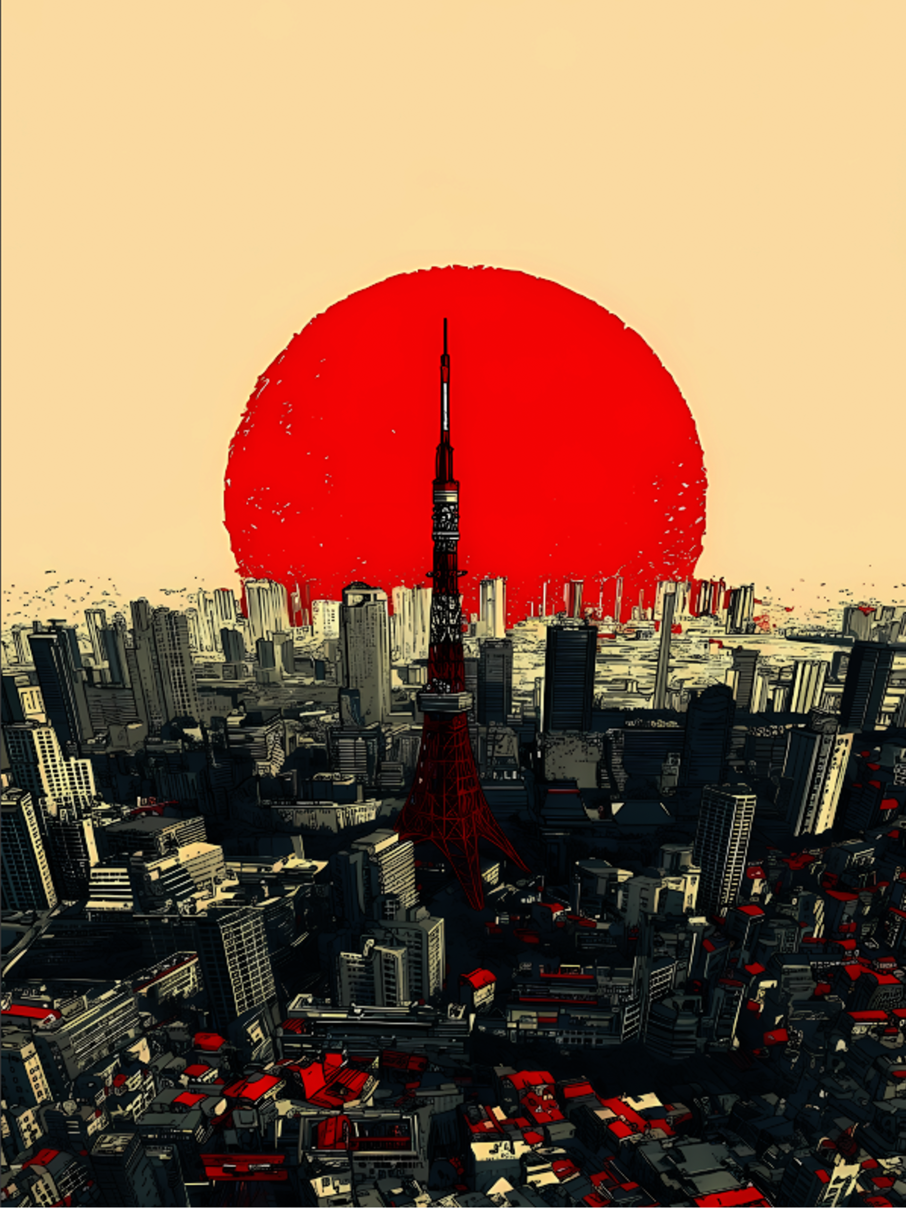 Tokyo City Metal Art Print | Screen Wall