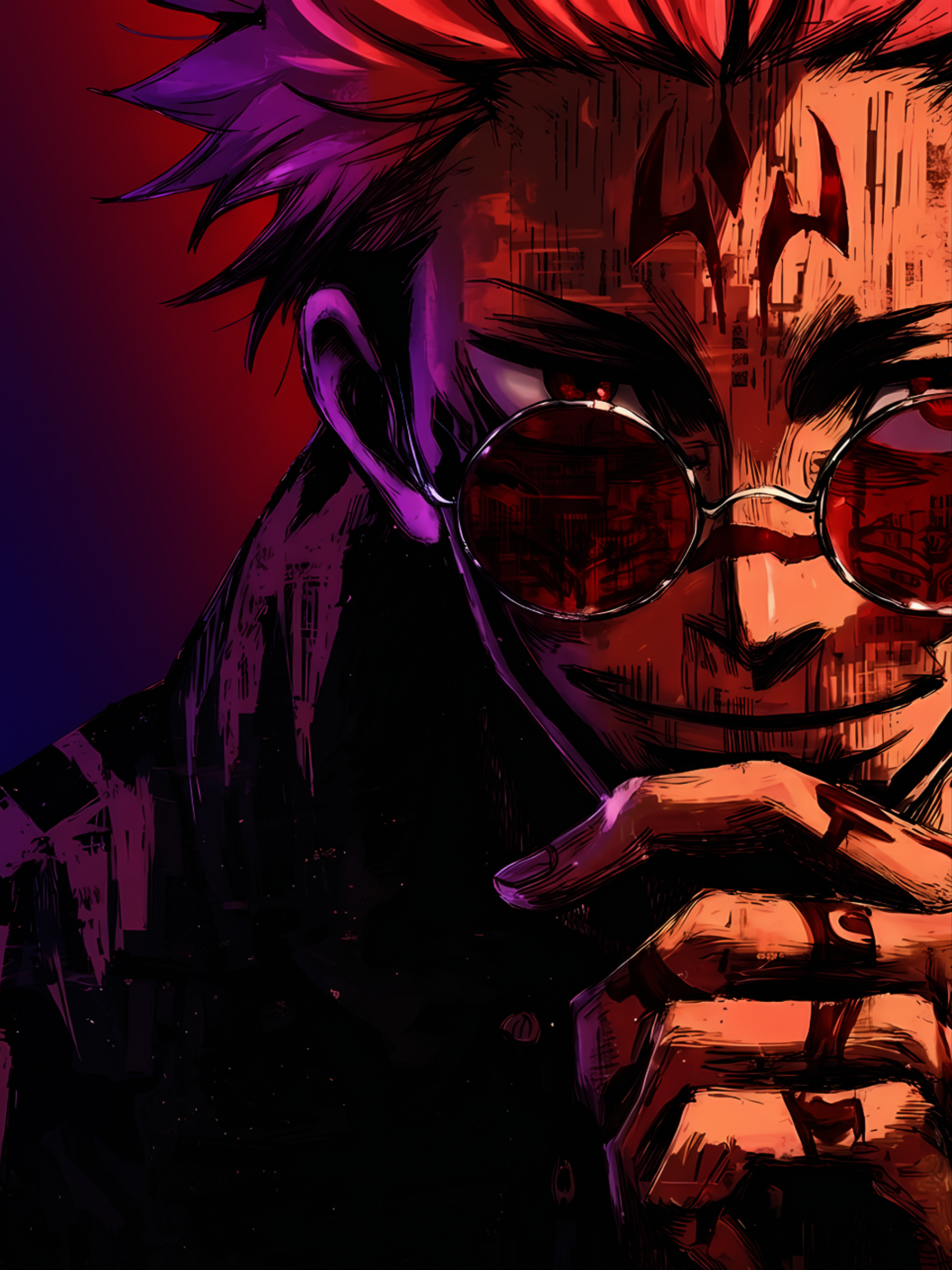 Ryomen Sukuna Jujutsu Kaisen metal art print for wall decor India