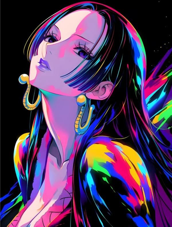 Boa Hancock Neon Metal Art Print | Screen Wall