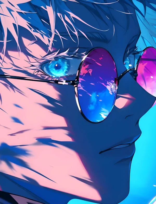 Gojo Satoru Close-Up Metal Art Print | Screen Wall