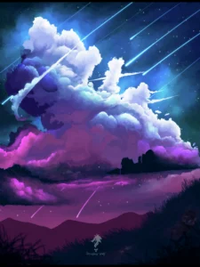 Night Valley - Metal art print by Blackfang Wolf